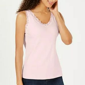 Cotton Lace-Trim Top